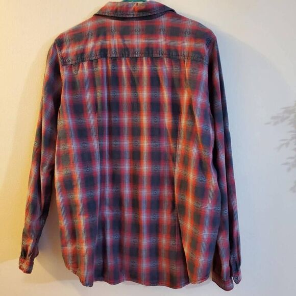 Woolrich Aztec Vintage Pearl Snap Button Shirt Women's Sz XL Red Plaid - Picture 4 of 8